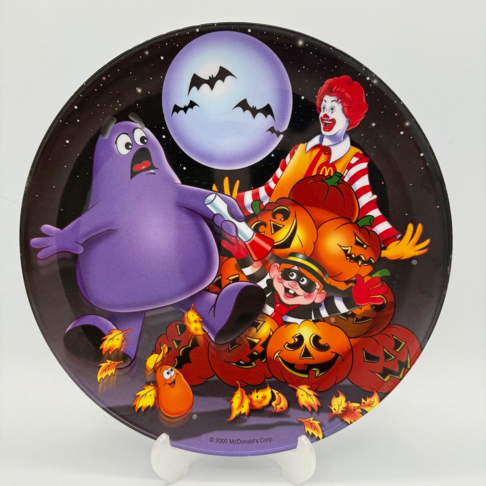 McDonalds Halloween Plate‎ Grimace Ronald McDonald 2000 Makit Products
